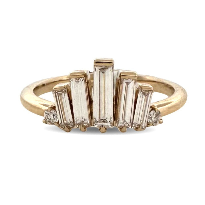 0.66ctw Baguette & Round Brilliant Cut Lab-Grown Diamond Tiara Band in 14k Yellow Gold