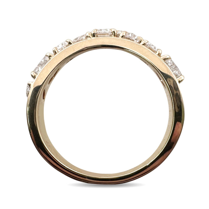 1.68ctw Multi-Cut Lab-Grown Diamond Curved Band in 14k Yellow Gold