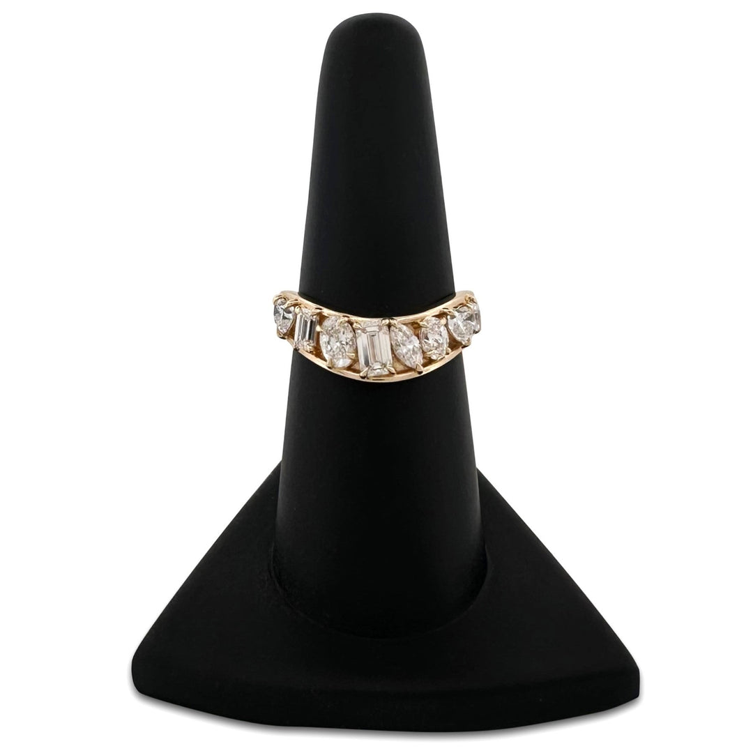 1.68ctw Multi-Cut Lab-Grown Diamond Curved Band in 14k Yellow Gold