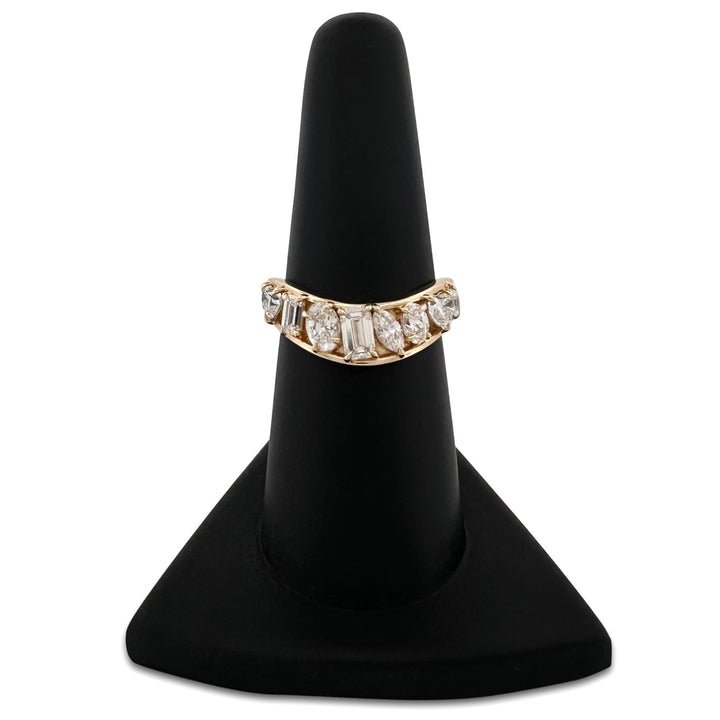 1.68ctw Multi-Cut Lab-Grown Diamond Curved Band in 14k Yellow Gold