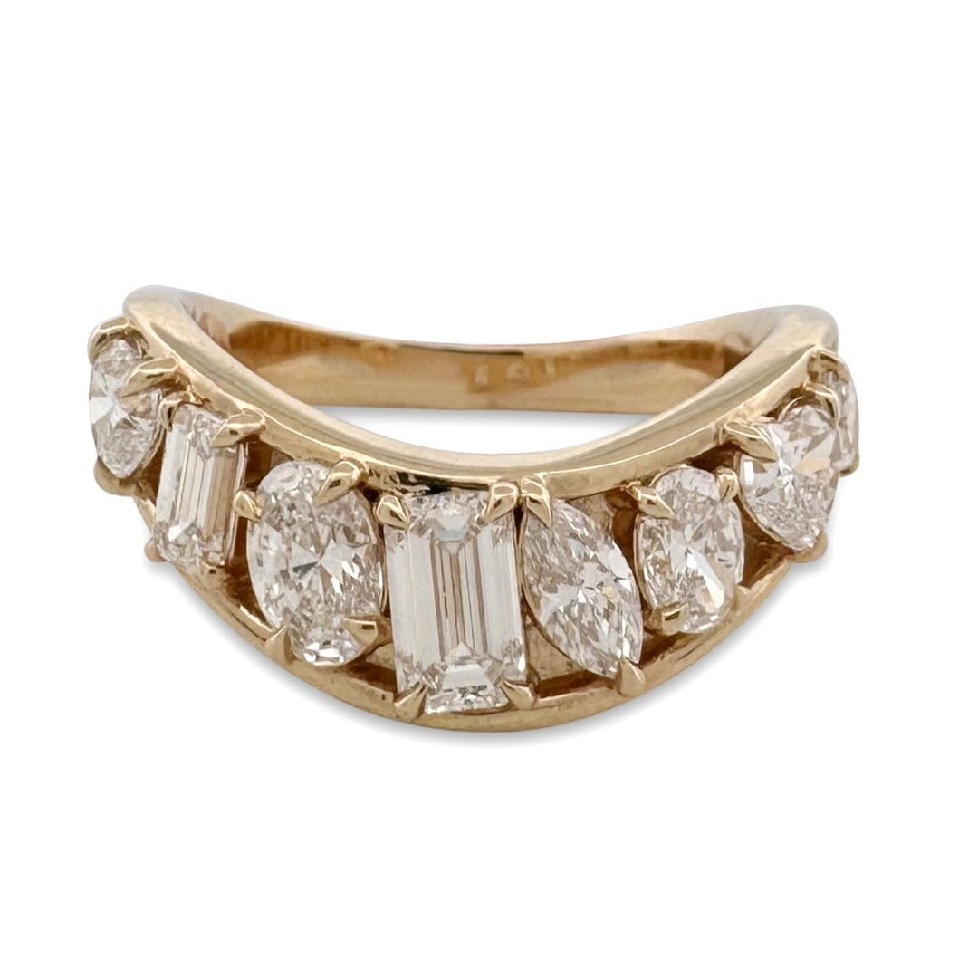 1.68ctw Multi-Cut Lab-Grown Diamond Curved Band in 14k Yellow Gold