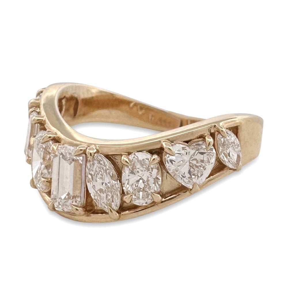 1.68ctw Multi-Cut Lab-Grown Diamond Curved Band in 14k Yellow Gold
