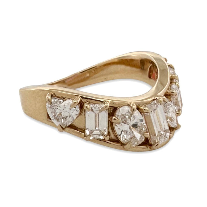 1.68ctw Multi-Cut Lab-Grown Diamond Curved Band in 14k Yellow Gold
