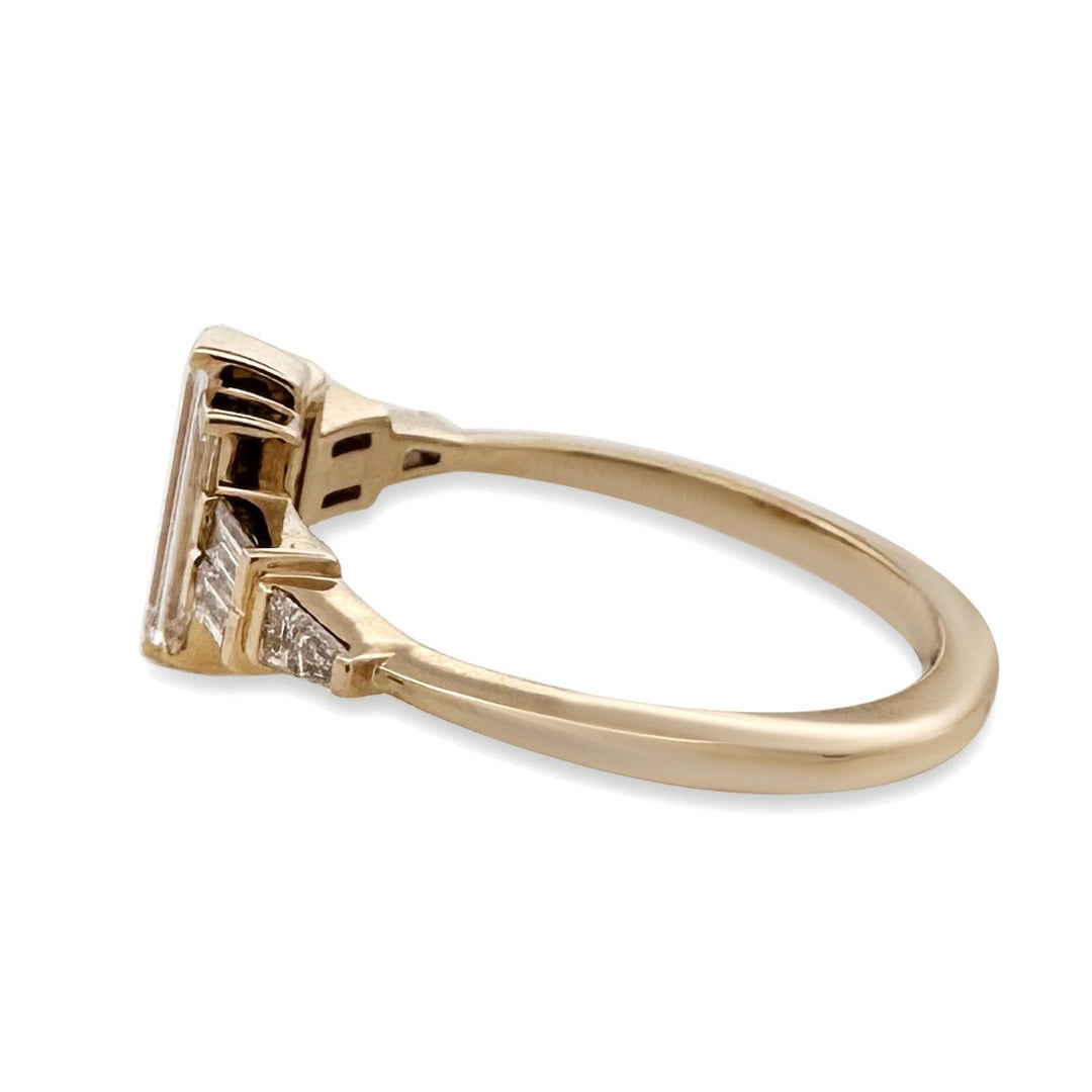 0.99ctw Baguette Cut Lab-Grown Diamond Cocktail Ring in 14k Yellow Gold