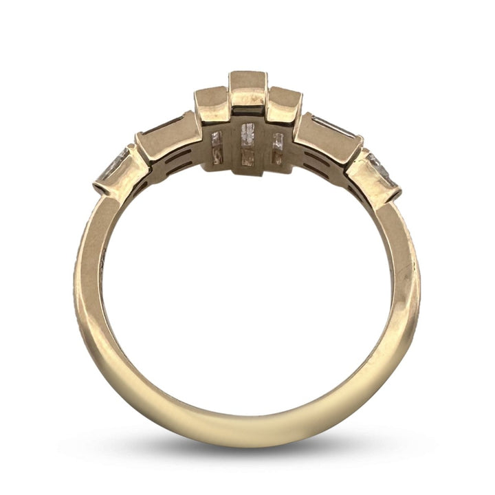0.99ctw Baguette Cut Lab-Grown Diamond Cocktail Ring in 14k Yellow Gold
