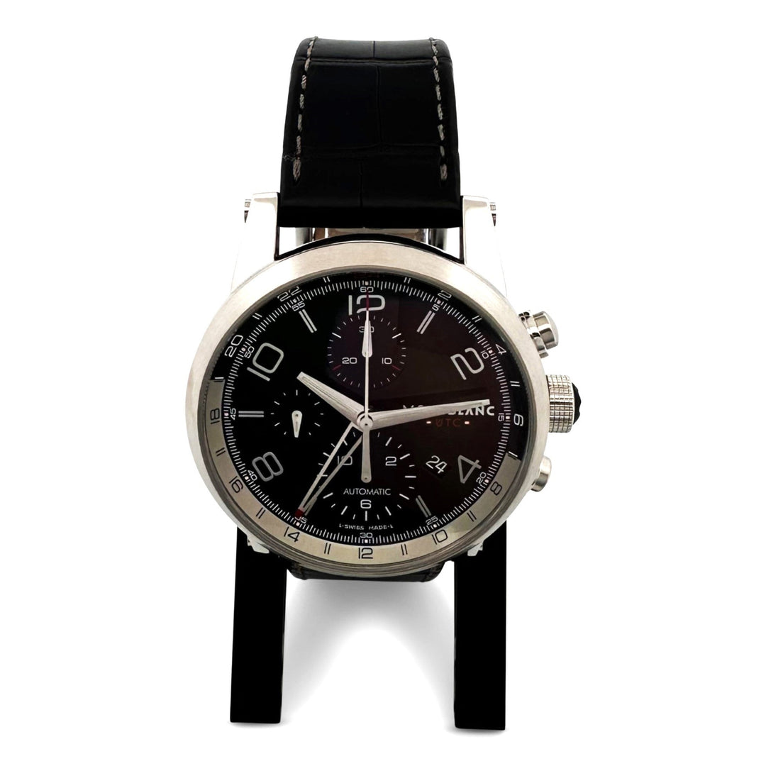 Montblanc TimeWalker UTC 43mm Stainless Steel Leather Strap Watch with Box