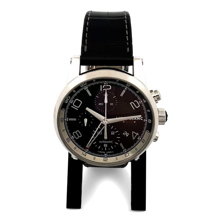Montblanc TimeWalker UTC 43mm Stainless Steel Leather Strap Watch with Box