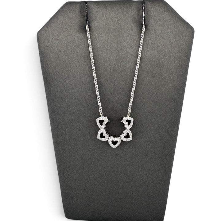 0.50ctw Round Brilliant Natural Diamond Convertible Hearts Necklace in 14k White Gold