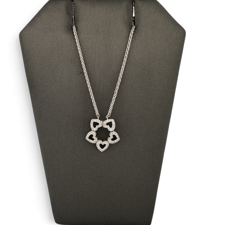 0.50ctw Round Brilliant Natural Diamond Convertible Hearts Necklace in 14k White Gold