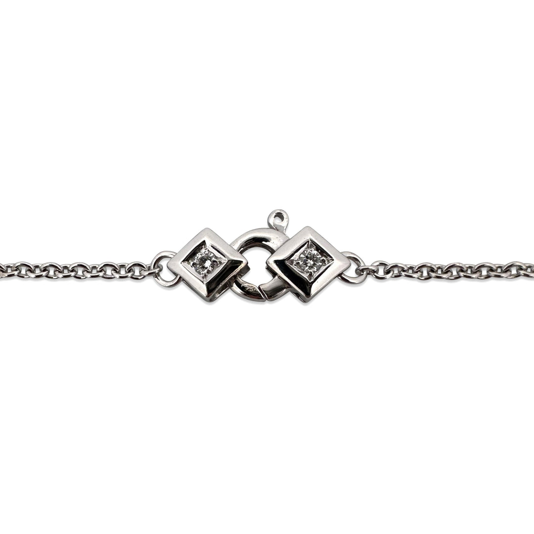 0.65ctw Round Brilliant Natural Diamond 35" Chain Necklace in 18k White Gold
