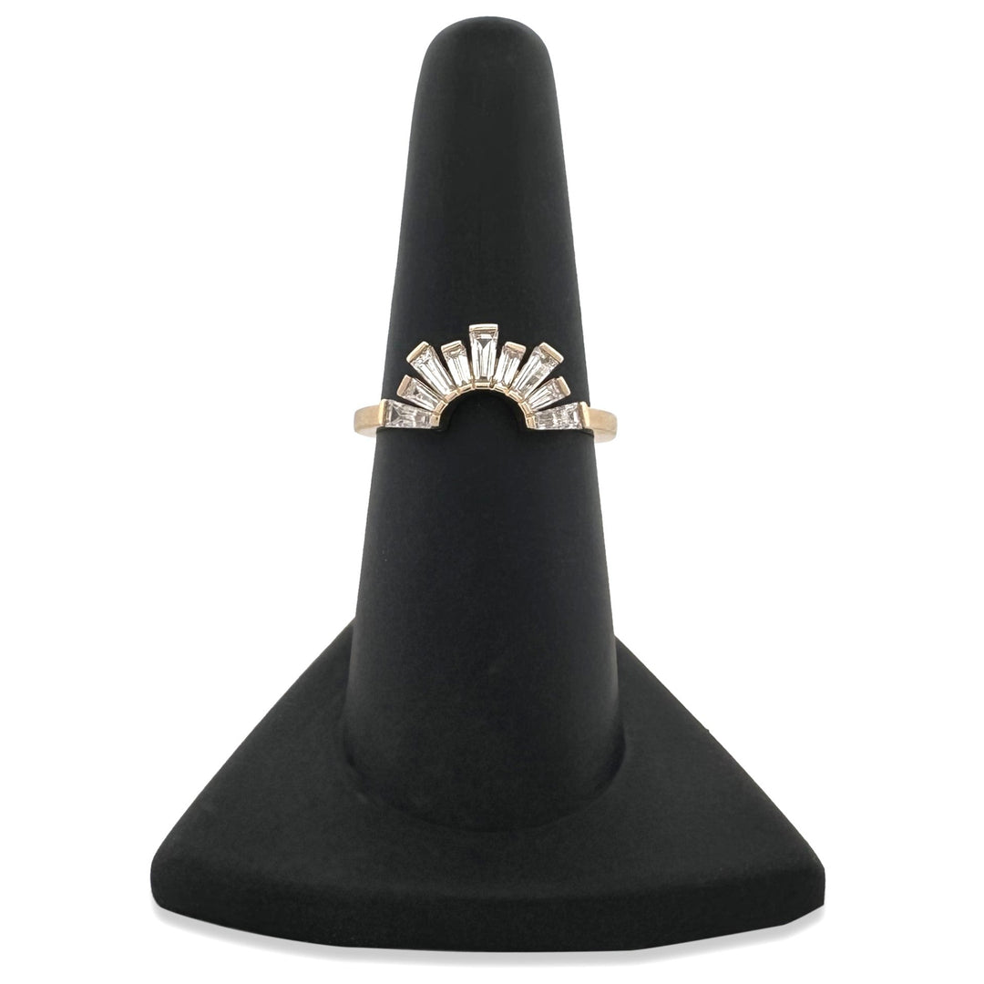 0.53ctw Tapered Baguette Cut Lab-Grown Diamond Contour Band in 14k Yellow Gold