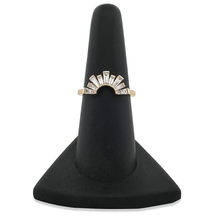 0.53ctw Tapered Baguette Cut Lab-Grown Diamond Contour Band in 14k Yellow Gold