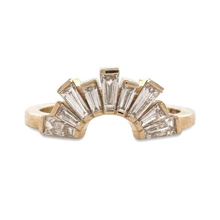 0.53ctw Tapered Baguette Cut Lab-Grown Diamond Contour Band in 14k Yellow Gold