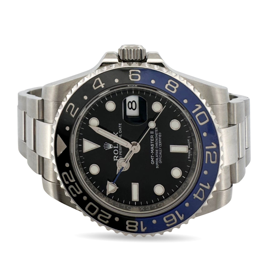 2016 Rolex GMT Master II "Batman" 40mm Stainless Steel Oyster Bracelet Watch with Box & Papers