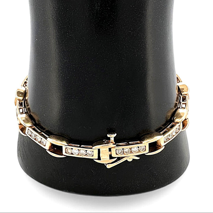 1.44ctw Round Brilliant Natural Diamond Channel-Set Tennis Bracelet in 14k Yellow Gold