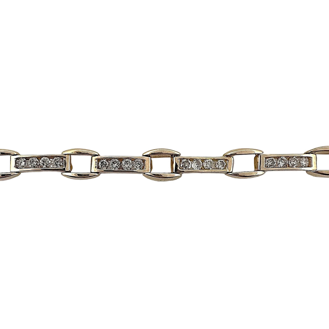 1.44ctw Round Brilliant Natural Diamond Channel-Set Tennis Bracelet in 14k Yellow Gold