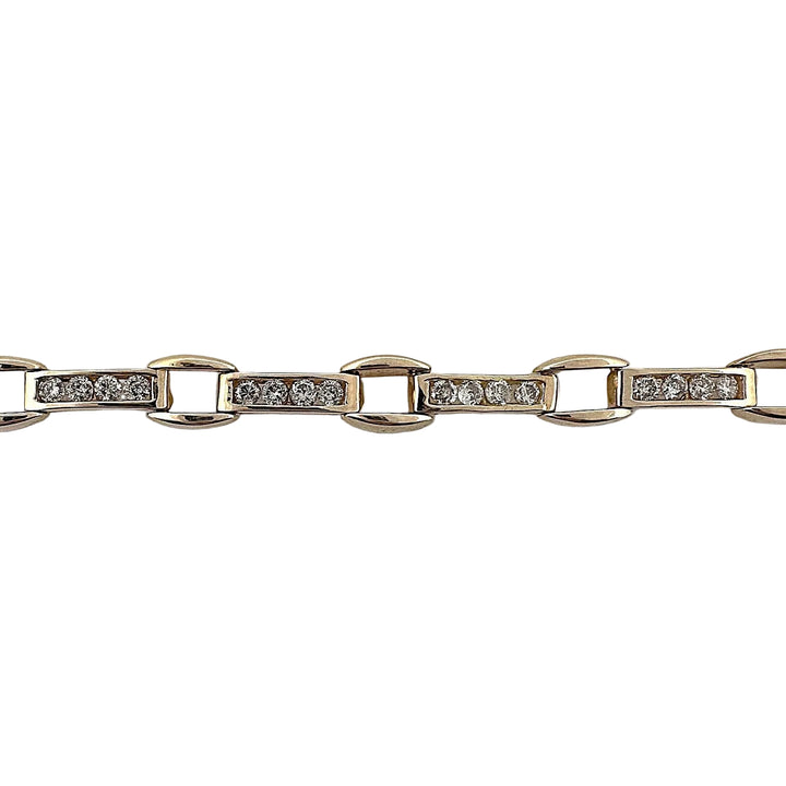 1.44ctw Round Brilliant Natural Diamond Channel-Set Tennis Bracelet in 14k Yellow Gold