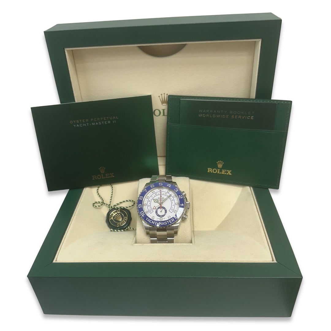 2023 Rolex Yacht-Master II 44mm Stainless Steel Oyster Bracelet Watch with Box & Papers