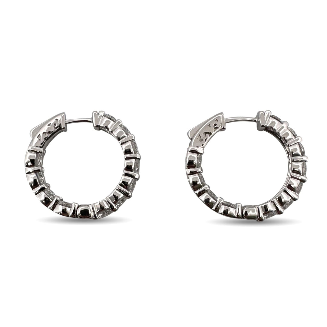 5.80ctw Round Brilliant Lab-Grown Diamond Inside-Out Hoop Earrings in 14k White Gold