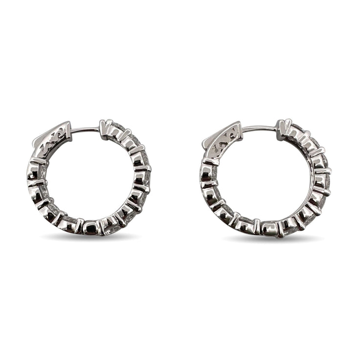5.80ctw Round Brilliant Lab-Grown Diamond Inside-Out Hoop Earrings in 14k White Gold