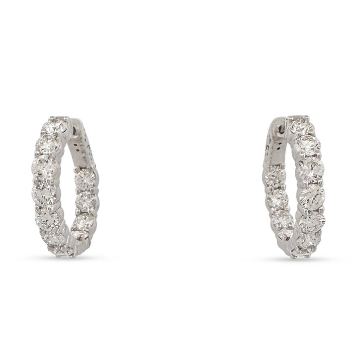 5.80ctw Round Brilliant Lab-Grown Diamond Inside-Out Hoop Earrings in 14k White Gold