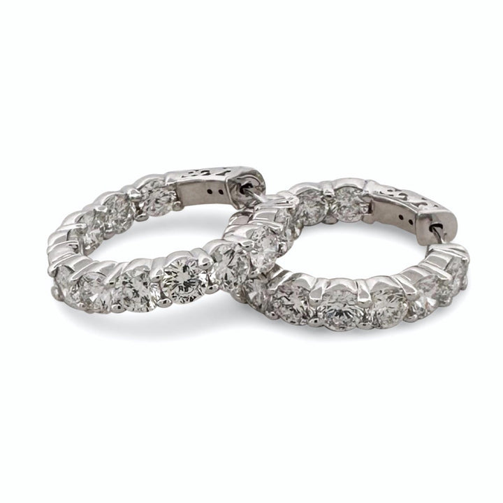 5.80ctw Round Brilliant Lab-Grown Diamond Inside-Out Hoop Earrings in 14k White Gold