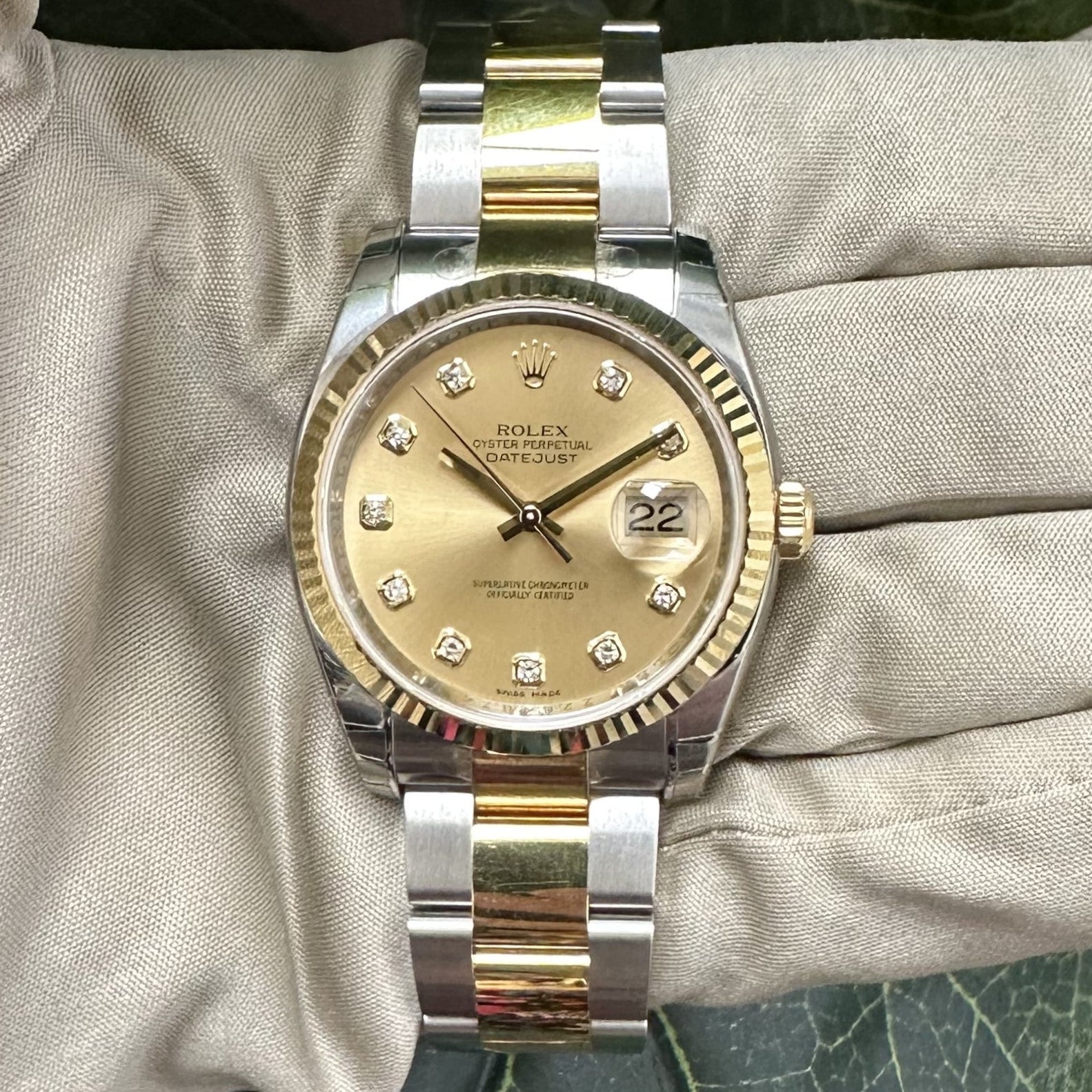 2006 Rolex Datejust 36mm Two-Tone Stainless Steel & 18k Yellow Gold Oyster Bracelet Watch with Box & Papers