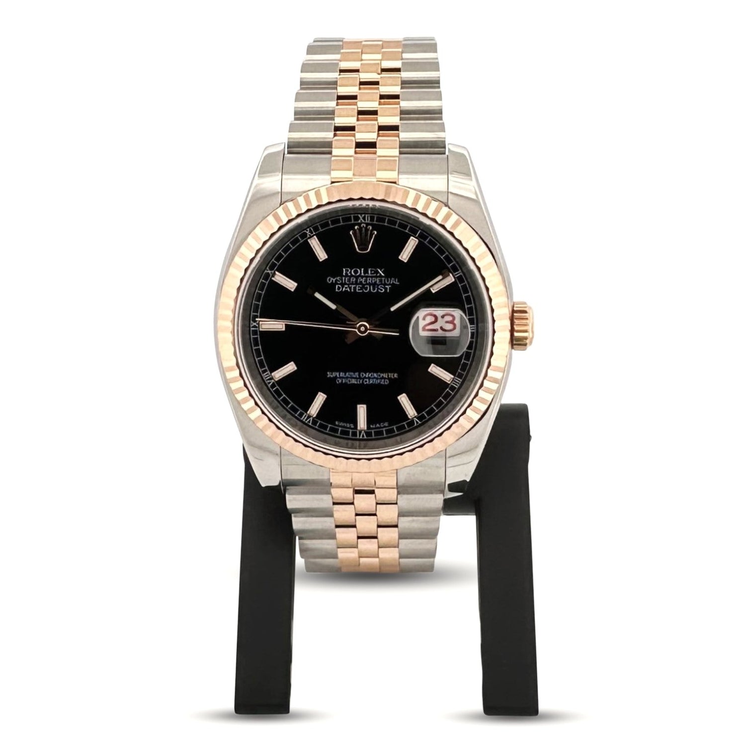 2005 Rolex Datejust 36mm Two-Tone Stainless Steel & 18k Rose Gold Jubilee Bracelet Watch with Box & Papers