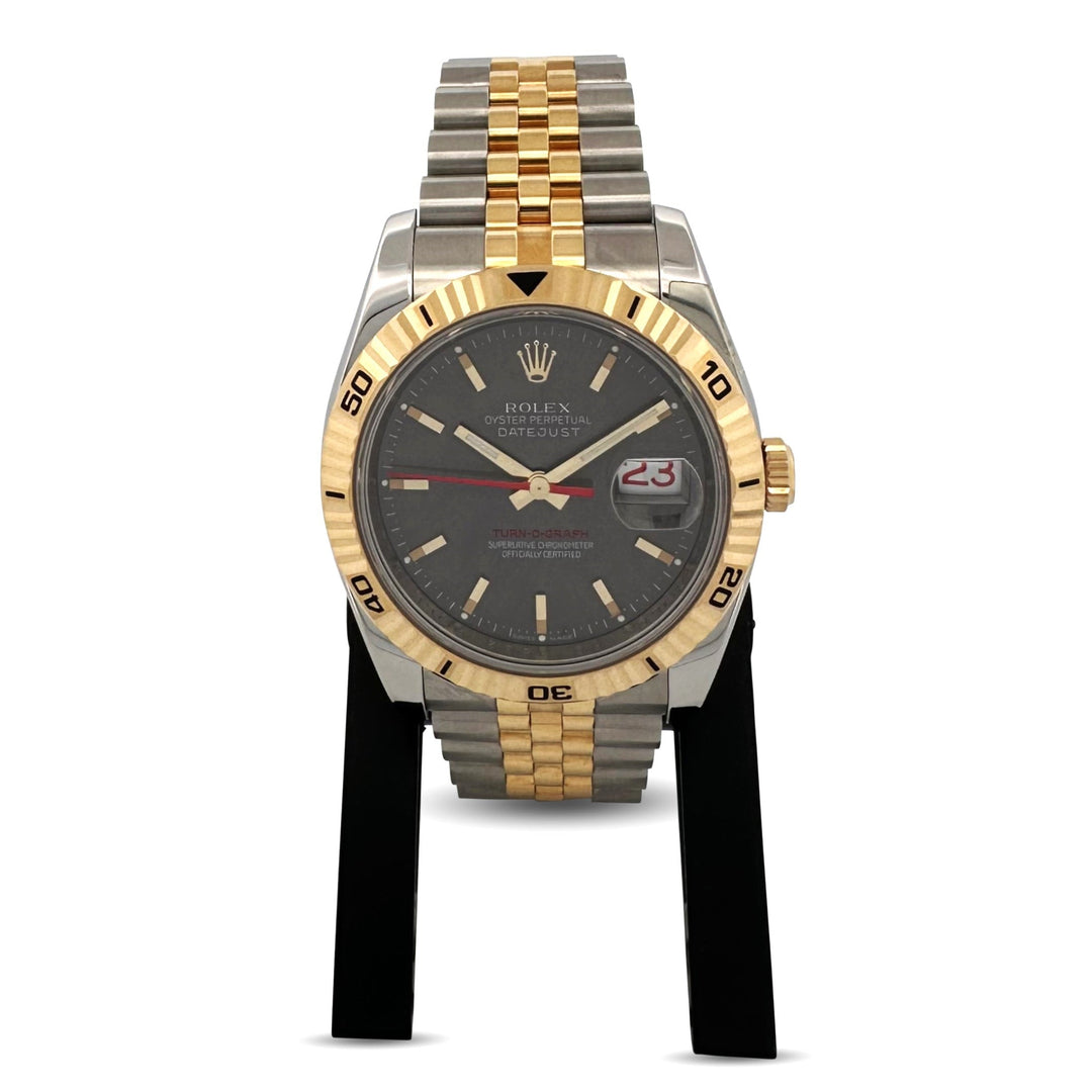 2004 Rolex Datejust Turn-o-Graph 36mm Two-Tone Stainless Steel & 18k Yellow Gold Jubilee Bracelet Watch with Box & Papers