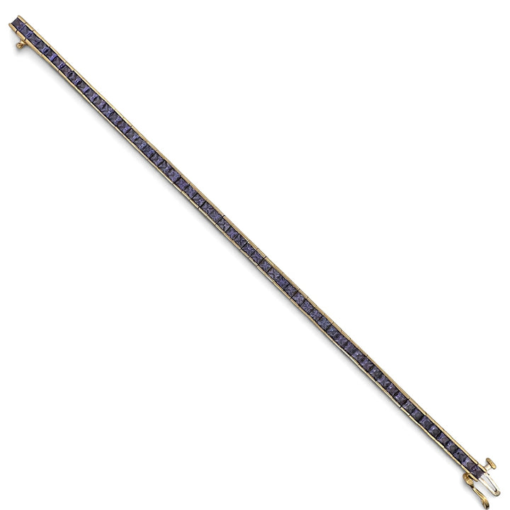 Princess Cut Tanzanite Tennis Bracelet in 18k Yellow Gold