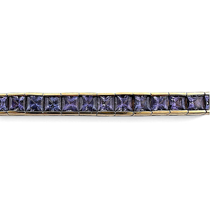 Princess Cut Tanzanite Tennis Bracelet in 18k Yellow Gold