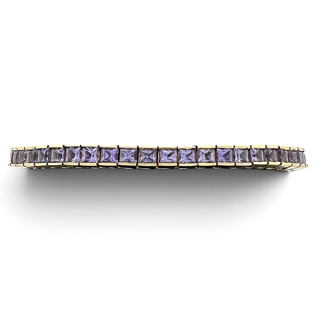 Princess Cut Tanzanite Tennis Bracelet in 18k Yellow Gold