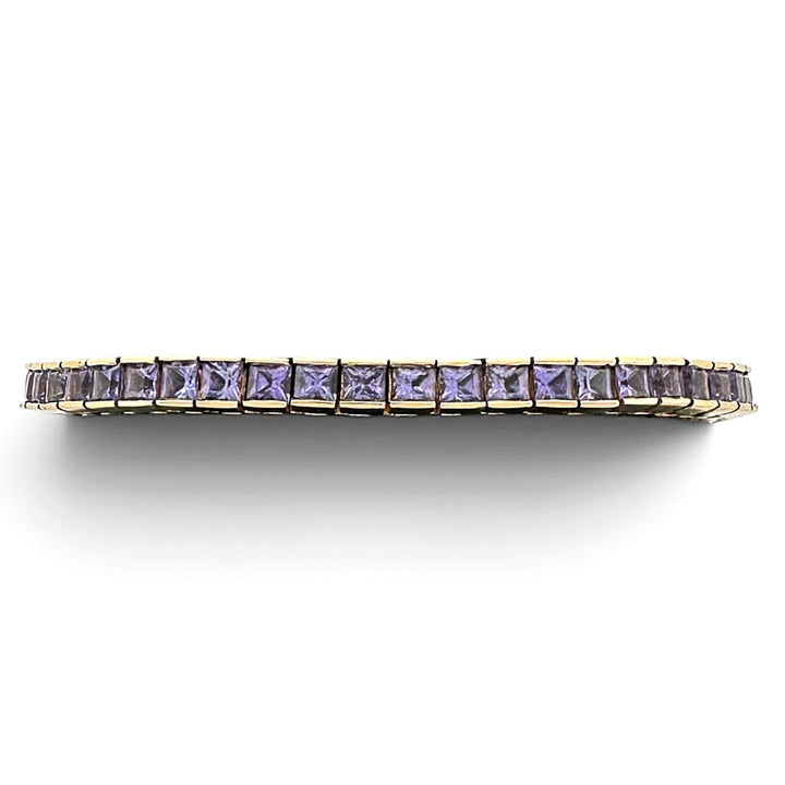 Princess Cut Tanzanite Tennis Bracelet in 18k Yellow Gold