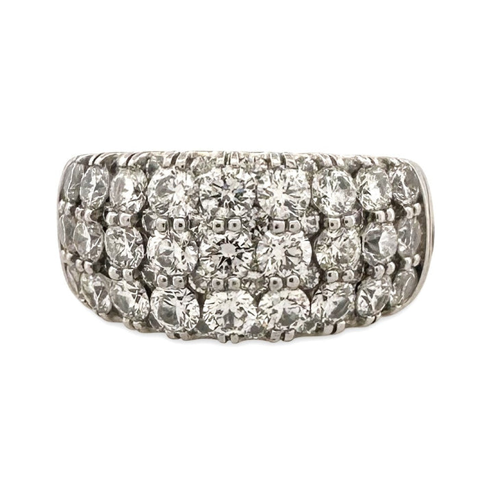 3.35ctw Round Brilliant Natural Diamond 3-Row Band in Platinum