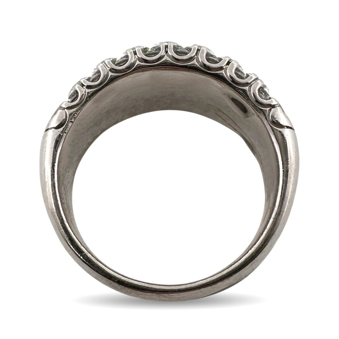 3.35ctw Round Brilliant Natural Diamond 3-Row Band in Platinum