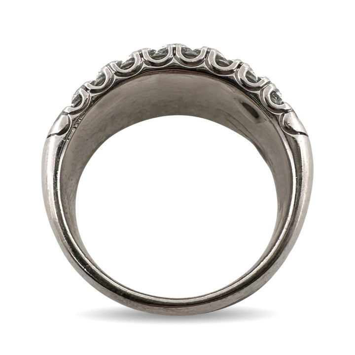 3.35ctw Round Brilliant Natural Diamond 3-Row Band in Platinum