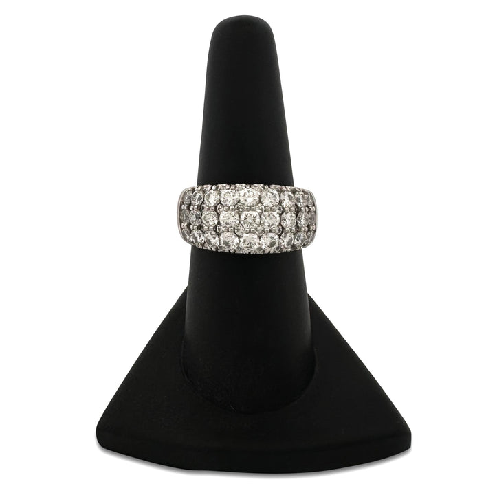3.35ctw Round Brilliant Natural Diamond 3-Row Band in Platinum