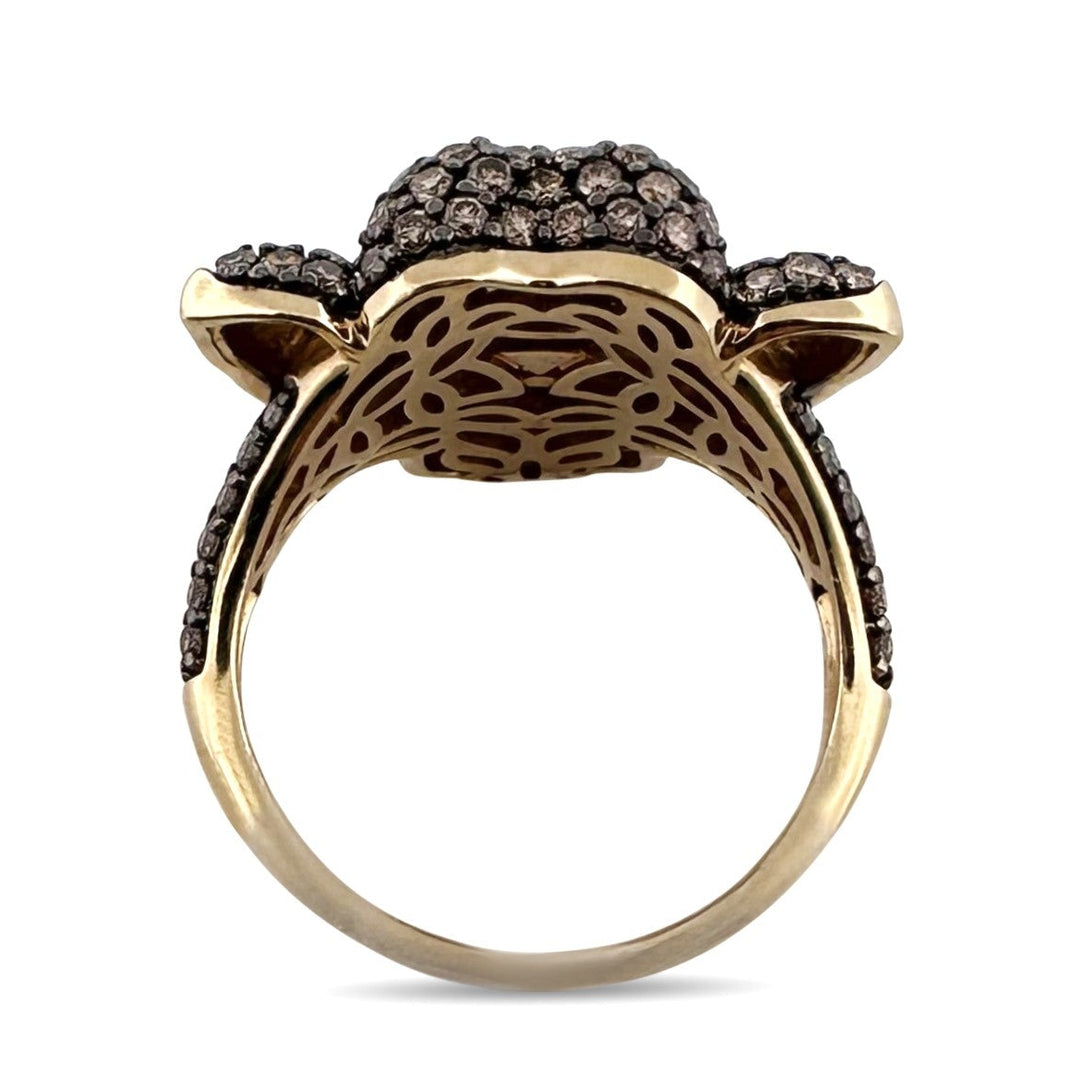 2ctw Chocolate & Nude Diamonds With Ruby Eyes Elephant Cocktail Ring in 14k Yellow Gold by Le Vian