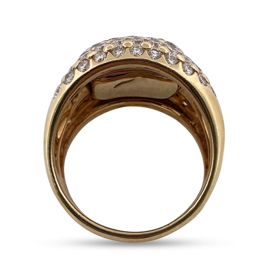 2.50ctw Round Brilliant Natural Diamond Cocktail Ring in 18k Yellow Gold