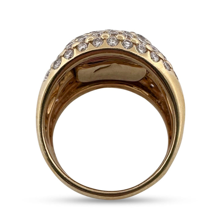 2.50ctw Round Brilliant Natural Diamond Cocktail Ring in 18k Yellow Gold