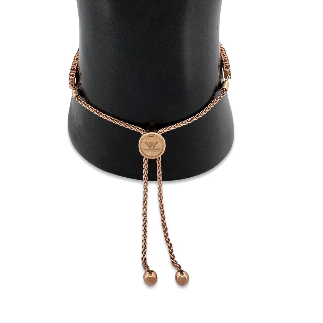 5.50ctw Chocolate Ombrè Natural Diamond 3-Strand Bolo Bracelet in 14k Rose Gold by Le Vian