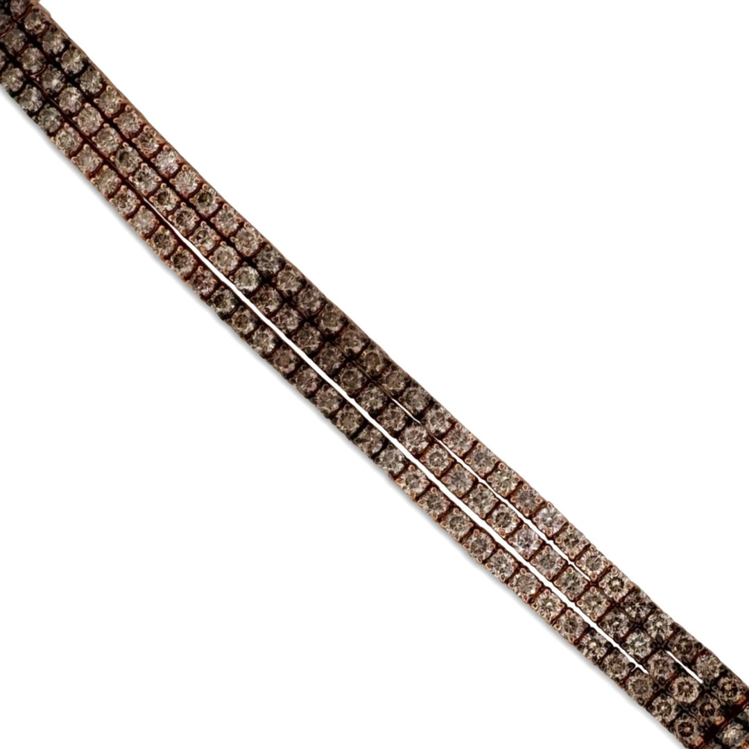 5.50ctw Chocolate Ombrè Natural Diamond 3-Strand Bolo Bracelet in 14k Rose Gold by Le Vian