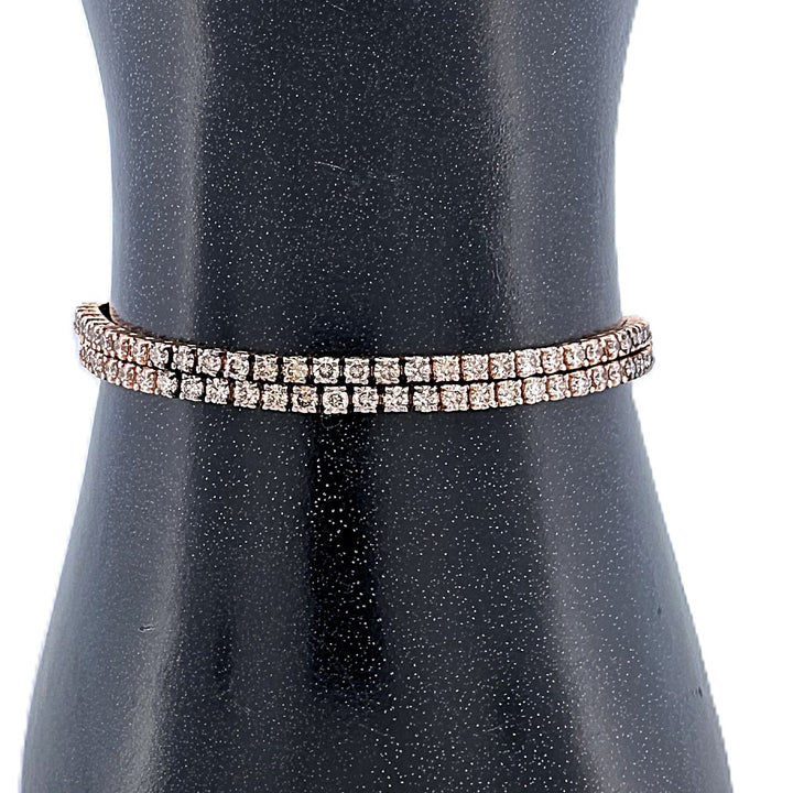 1ctw Chocolate Ombré Natural Diamond 2-Strand Bolo Bracelet in 14k Rose Gold by Le Vian
