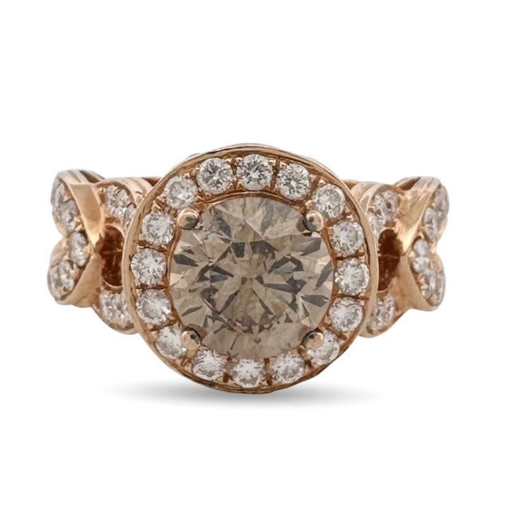2.35ctw Chocolate & Nude Diamond Engagement Ring in 18k Rose Gold by Le Vian