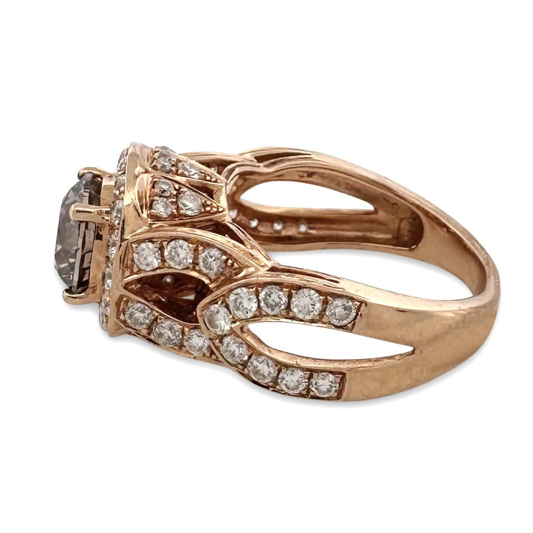 2.35ctw Chocolate & Nude Diamond Engagement Ring in 18k Rose Gold by Le Vian
