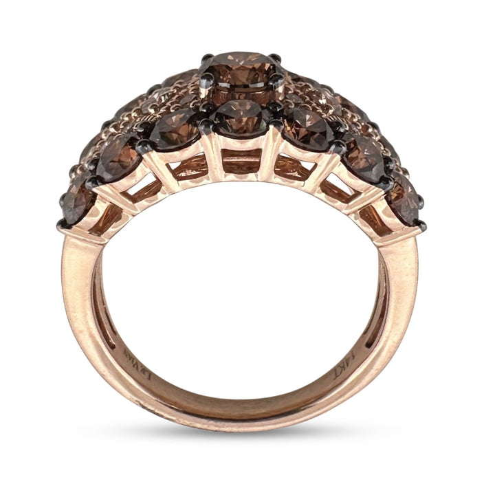 4ctw Chocolate & Vanilla Diamond Cocktail Ring in 14k Rose Gold by Le Vian