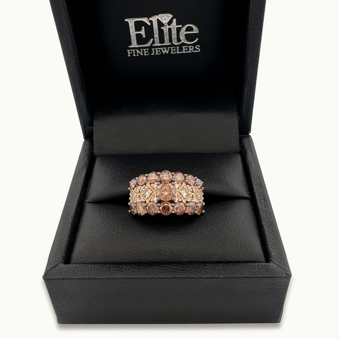 4ctw Chocolate & Vanilla Diamond Cocktail Ring in 14k Rose Gold by Le Vian