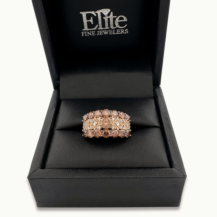 4ctw Chocolate & Vanilla Diamond Cocktail Ring in 14k Rose Gold by Le Vian