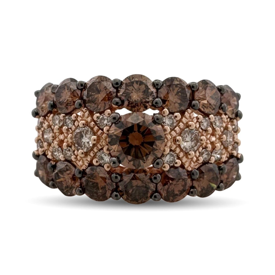 4ctw Chocolate & Vanilla Diamond Cocktail Ring in 14k Rose Gold by Le Vian