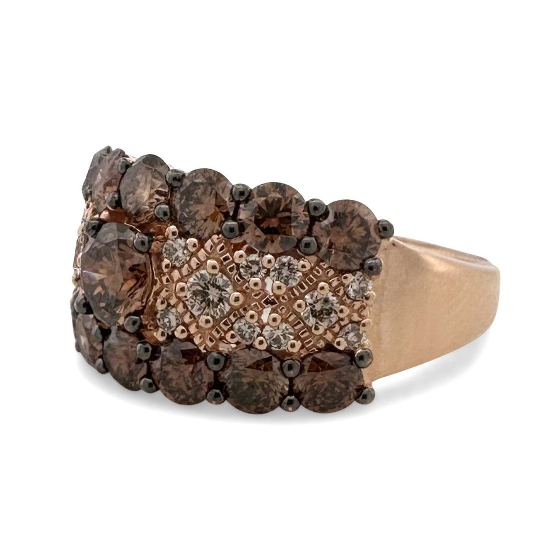4ctw Chocolate & Vanilla Diamond Cocktail Ring in 14k Rose Gold by Le Vian